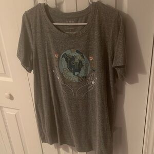 Torrid Charcoal Graphic Tee with Earth Design